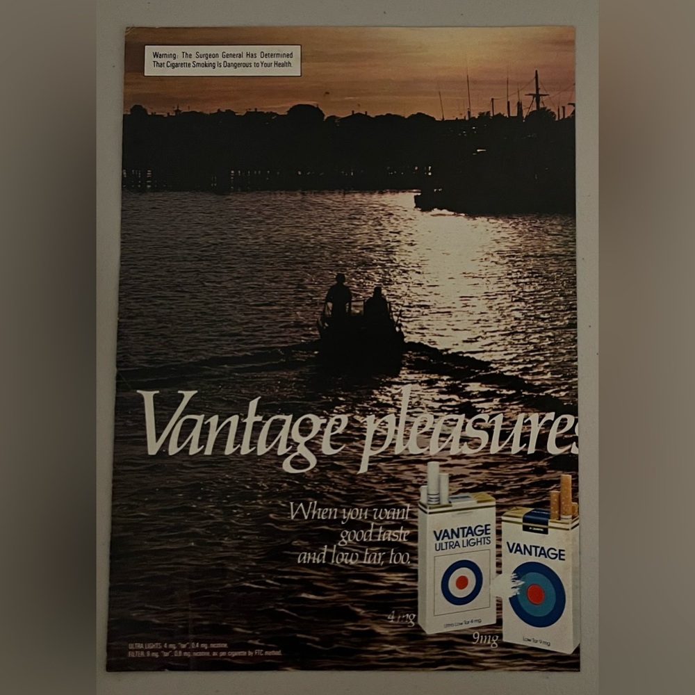Vantage Cigarettes 1981 Advertisement